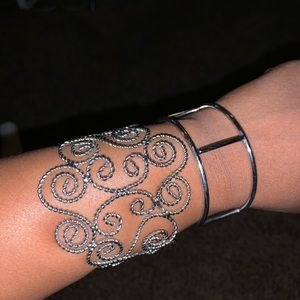 2 Silver Arm Cuff Bracelets